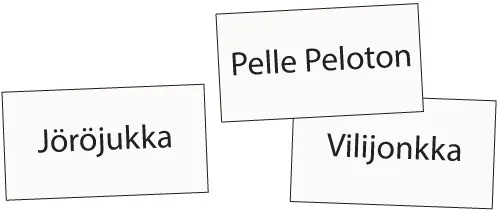 Jöröjukka / Pelle Peloton / Vilijonkka.