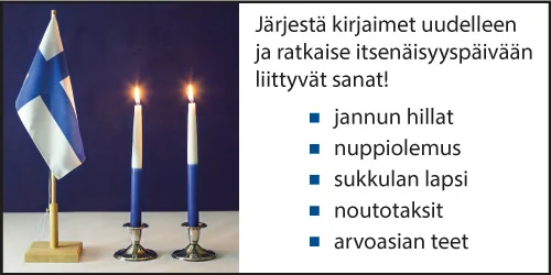 Itsenäisyyspäivä-sanapeli. 