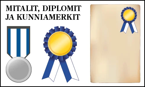 Mitalit, kunniamerkit ja diplomit
