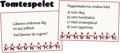 Kort för Tomtespelet.