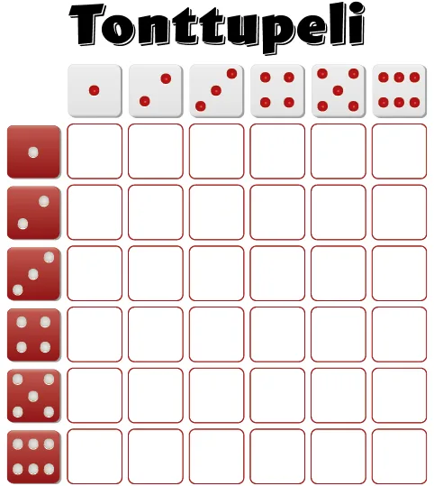 Tonttupelin 6x6 -pelilauta.