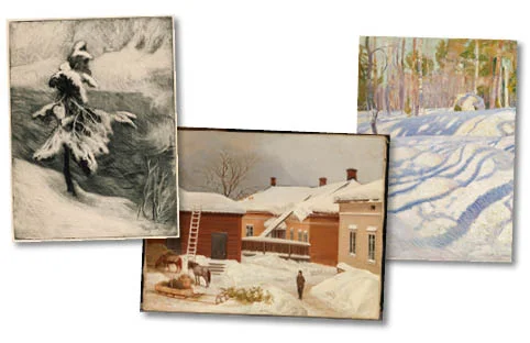 Talviset taidekuvat, esimerkkejä.