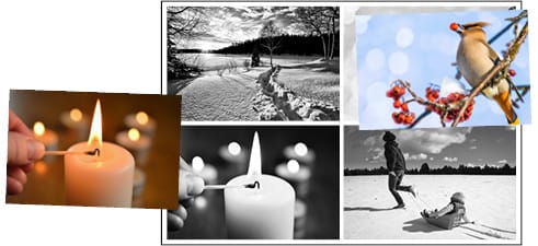 Talvinen 2x2 kuvaa sisältävä kuvalotto.