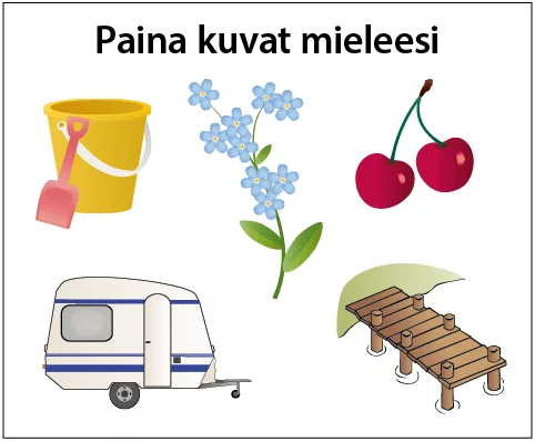 Paina kuvat mieleesi -lähimuistiharjoituksia.