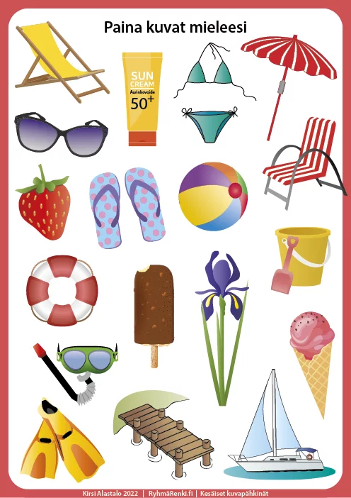 Paina kuvat mieleesi -muistiharjoitus.